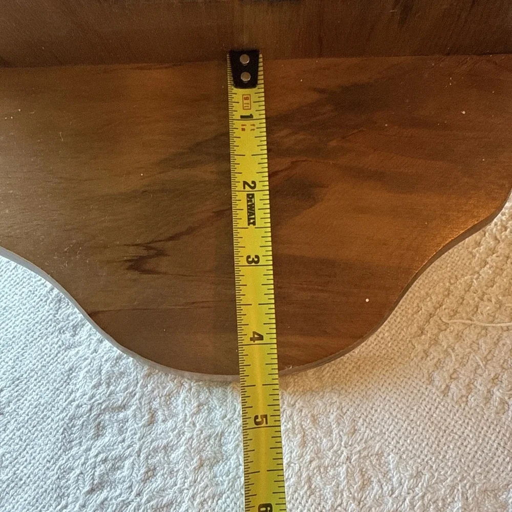 Vintage Wooden Triple Mirrored Wall Shelf Cottagecore Rustic